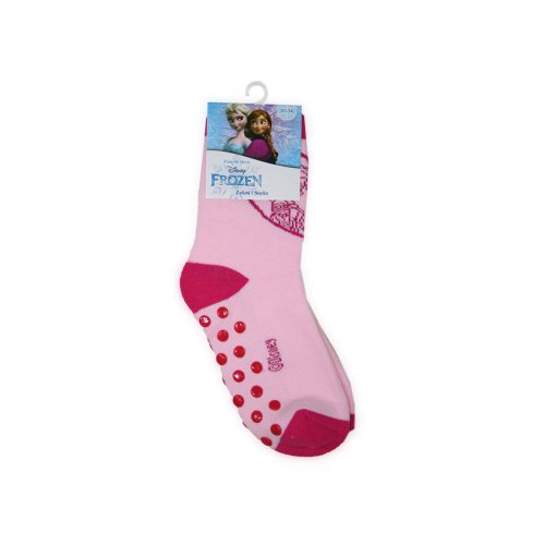 Chaussettes pour enfants avec antidérapant - La Reine des Neiges - peluche - motif cœur - rose clair - 31-34