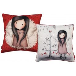 Coussin Gorjuss, coussin décoratif - 40x40 cm - blanc-rouge