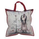 Coussin Gorjuss, coussin décoratif - 40x40 cm - blanc-rouge
