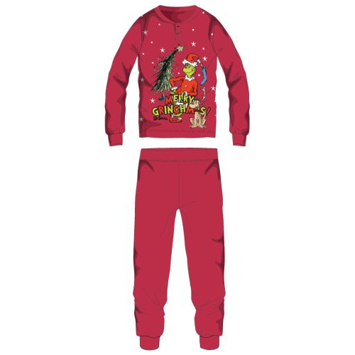 The Grinch vastag interlock karácsonyi pamut pizsama nőknek - S