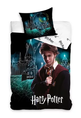 HARRY POTTER prémium ágyneműhuzat-szett 100% pamut 140x200 + 65x65