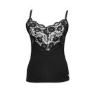 Ensemble top-culotte en dentelle pour femme avec haut en coton pour femmes - noir - M