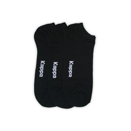 Chaussettes invisibles en coton unisexe Kappa - 3 paires/paquet - chaussettes invisibles en coton mercerisé - noir - 42-44