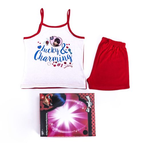 Les pyjamas en coton pour filles Coccinelle et Chat Noir - pyjama sans manches - ensemble d'été - rouge - 122
