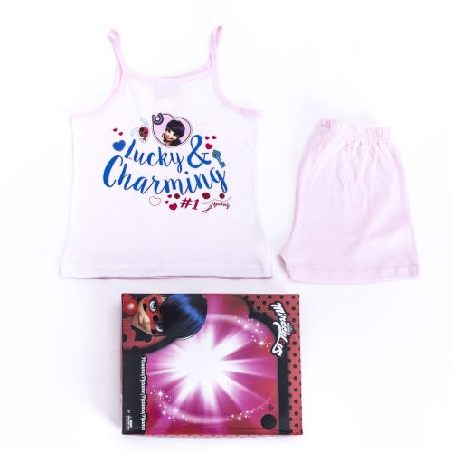 Les pyjamas en coton pour filles Coccinelle et Chat Noir - pyjama sans manches - ensemble d'été - rose clair - 104