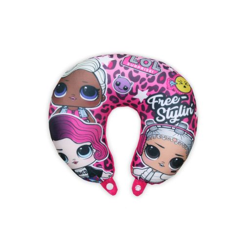 Coussin de voyage LOL pour filles - coussin cervical - LOL Surprise Free Styling en rose
