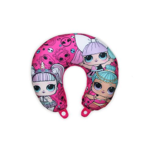 Coussin de voyage LOL pour filles - coussin cervical - rose