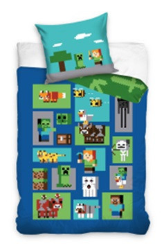 Ensemble de literie Minecraft 140x200 cm, 70x90 cm