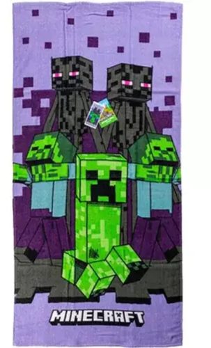 Serviette de plage 100% coton Minecraft 70x140cm