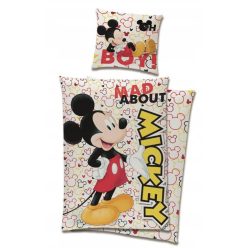 Ensemble de literie Mickey Mouse 100% coton 140x200 + 65x65