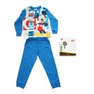 Pyjama long en coton fin pour enfants - Mickey Mouse - Jersey - bleu moyen - 122