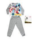Pyjama long en coton fin pour enfants - Mickey Mouse - Jersey - gris - 116