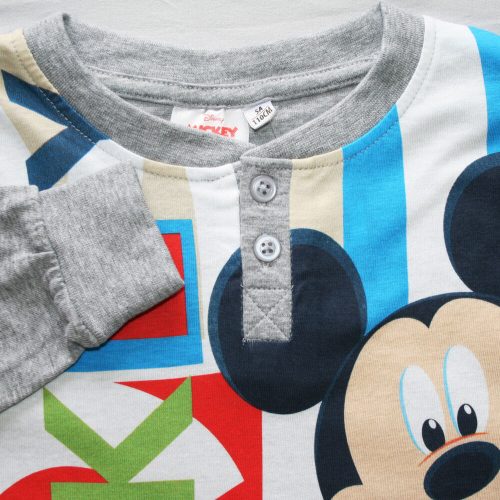 Pyjama long en coton fin pour enfants - Mickey Mouse - Jersey - gris - 116