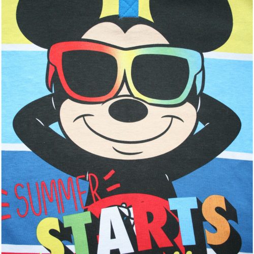 Pyjama long en coton fin pour enfants - Mickey Mouse - Avec inscription "Summer starts" - Jersey - bleu moyen - 116