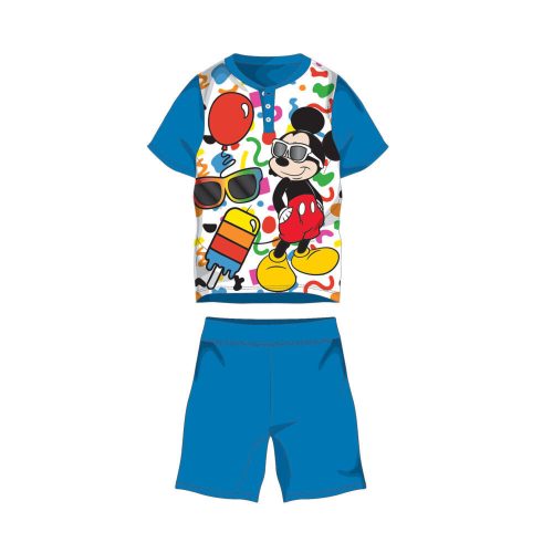 Pyjama d'été en coton à manches courtes pour enfants - Disney Mickey Mouse - bleu moyen - 110