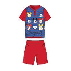   Pyjama d'été en coton à manches courtes pour enfants - Disney Mickey Mouse - avec inscription "Be yourself" - rouge - 98