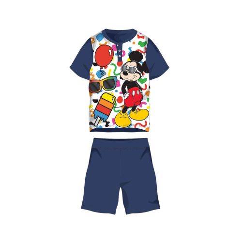 Pyjama d'été en coton à manches courtes pour enfants - Disney Mickey Mouse - bleu foncé - 116
