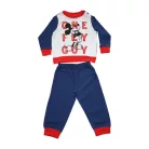 Grenouillère bébé en coton fin à manches longues - Mickey Mouse - One fly guy - Jersey - bleu foncé-rouge - 92