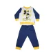Grenouillère bébé en coton fin à manches longues - Mickey Mouse - One fly guy - Jersey - bleu foncé-jaune - 98