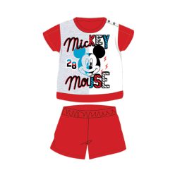   Grenouillère bébé en coton à manches courtes pour l'été - Disney Mickey Mouse - rouge - 80