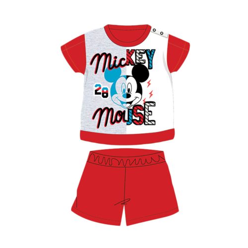 Grenouillère bébé en coton à manches courtes pour l'été - Disney Mickey Mouse - rouge - 92