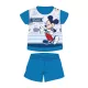 Grenouillère bébé en coton à manches courtes pour l'été - Disney Mickey Mouse - rayé - bleu moyen - 80