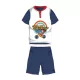 Pyjama d'été en coton à manches courtes pour enfants - Disney Mickey Mouse - avec inscription "Mickey" - bleu foncé - 110
