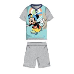   Pyjama d'été en coton à manches courtes pour enfants - Disney Mickey Mouse - avec inscription "Mickey" - gris - 116