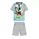 Pyjama d'été en coton à manches courtes pour enfants - Disney Mickey Mouse - avec inscription "Mickey" - gris - 116