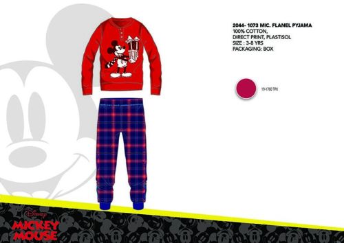 Pyjama en coton épais d'hiver pour enfants - pyjama en flanelle - Disney Mickey Mouse - rouge - 116