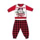 Disney Mickey Mouse pyjama de Noël épais pour bébé en flanelle de coton - rouge et noir - 86