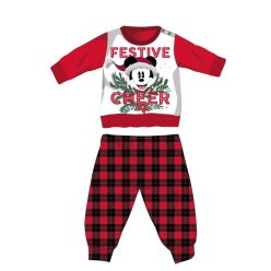   Disney Mickey Mouse pyjama de Noël épais pour bébé en flanelle de coton - rouge et noir - 92