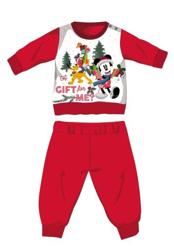 Disney Mickey Mouse pyjama de Noël épais pour bébé en flanelle de coton - rouge - 80