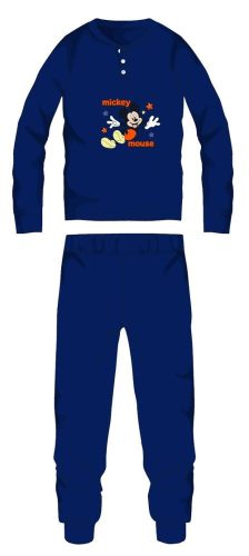 Pyjama en flanelle en coton Mickey Mouse - pyjama épais d'hiver pour enfants - bleu foncé - 104