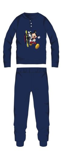 Disney Mickey Mouse pyjama en coton d'hiver pour enfants - pyjama interlock - bleu foncé - 116