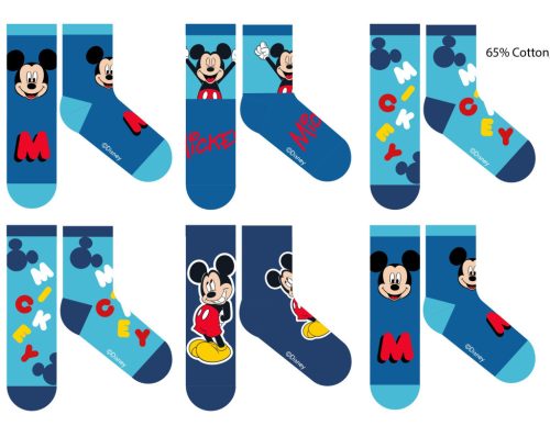 Disney Mickey Mouse chaussettes en coton normales pour enfants - 6 paires/paquet