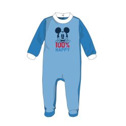   Barboteuse en velours Mickey Mouse Disney - bleu moyen-blanc - pour bébé de 3 à 6 mois