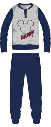 Pyjama en coton fin pour homme Disney Mickey Mouse - pyjama en jersey - gris clair-bleu foncé - XL