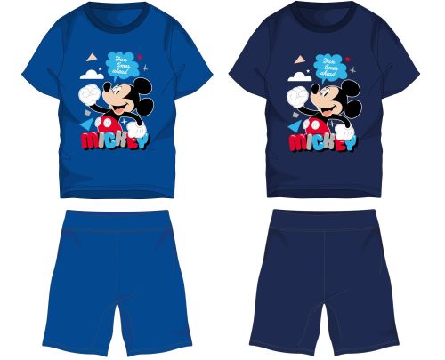 Ensemble d'été en coton Mickey Mouse Disney - ensemble t-shirt-short - bleu moyen - 104