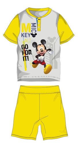 Pyjama en jersey en coton à manches courtes pour enfants Disney Mickey Mouse - jaune - 116