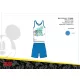 Pyjama sans manches en coton pour enfants Disney Mickey Mouse - bleu clair - 98