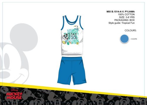 Pyjama sans manches en coton pour enfants Disney Mickey Mouse