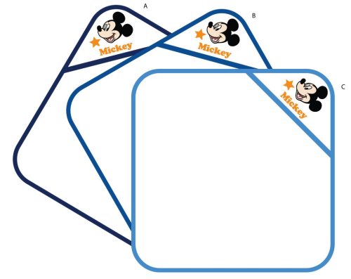 Serviette de bain à capuche Mickey Mouse avec motif brodé - 70 x 70 cm