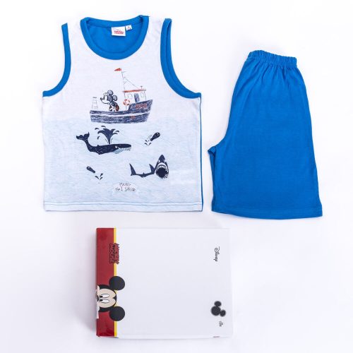 Mickey Mouse pyjama garçon en coton - pyjama sans manches - ensemble d'été - bleu moyen - 128