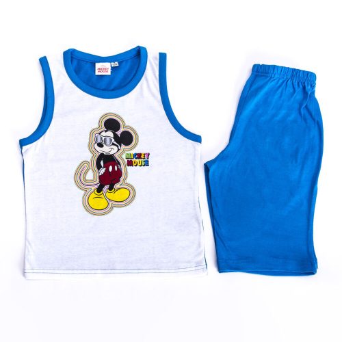 Les ensembles d'été en coton pour garçons Mickey Mouse - ensemble t-shirt-short en coton - bleu moyen - 128