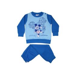   Pyjama bébé en flanelle d'hiver - Mickey Mouse - bleu clair - 80