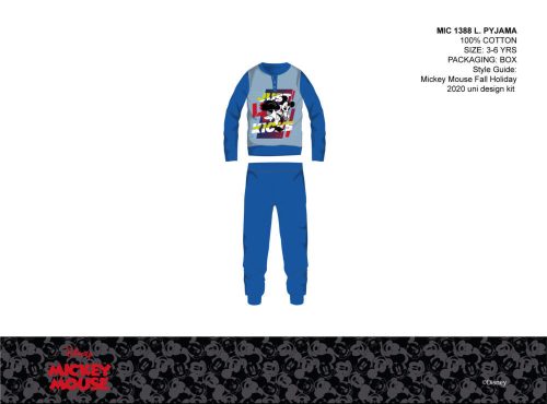Disney Mickey Mouse pyjama en coton fin pour enfants - pyjama en jersey - bleu moyen - 110