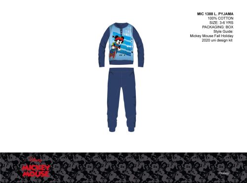 Disney Mickey Mouse pyjama en coton fin pour enfants - pyjama en jersey - bleu foncé - 98