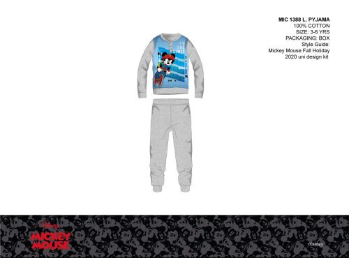 Disney Mickey Mouse pyjama en coton fin pour enfants - pyjama en jersey - gris - 116