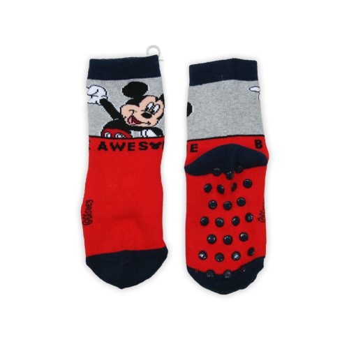 Chaussettes pour enfants avec antidérapant - Mickey Mouse - peluche - rouge - 19-22